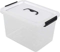 Idomy 1-Pack Clear Plastic Storage Latch Box with Lids 10 L Storage Bin with Handle
