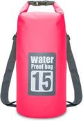 Waterproof Dry Bag 2pcs 5L/10L/15L/20L/30L Outdoor Sport PVC Waterproof Storage Dry Bag for Canoe Kayak Rafting Swimming Travel Kit Sack Backpack for SwimmingBoating(Pink 15L)