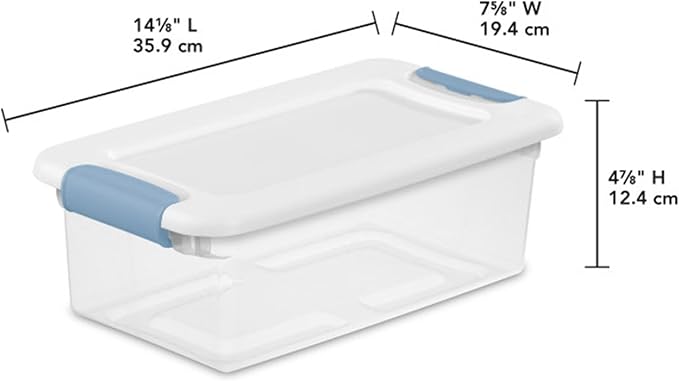 Sterilite 36-Pack Latching Box Under Bed Storage Bins with Lids Clear Plastic 6 Quart - Heavy-Duty Organizing Containers for Closet Bathroom and Office