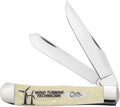 Case XX WR POCKET KNIFE WIND TURBINE TECHNICIAN NATURAL SMOOTH BONE TRAPPER 4 1/8 INCHES CLOSED ITEM #9144579
