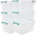 20 Quart Stackable Plastic Storage Bins with Lids 6 Pack Durable Nestable Containers Clear Latching Storage Box