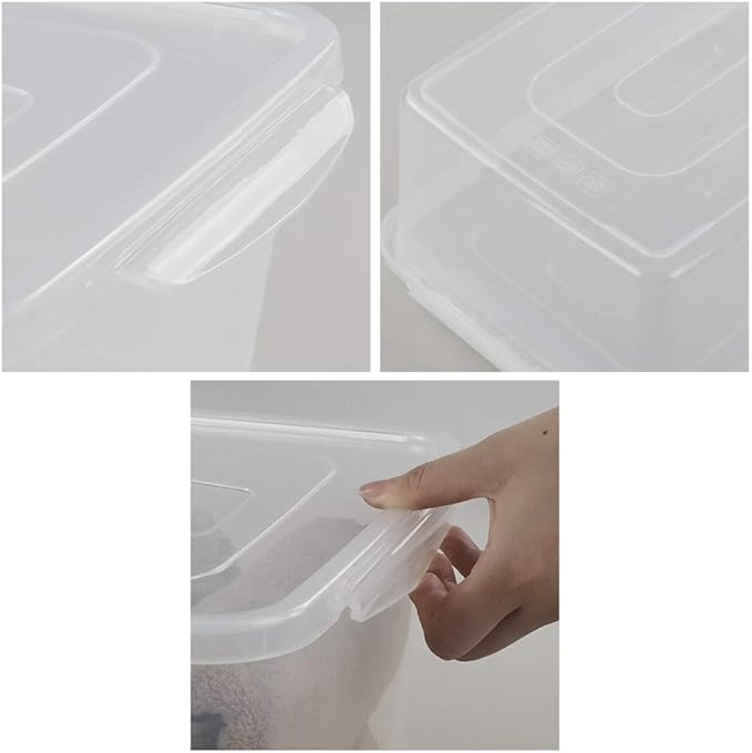 Jekiyo Clear Plastic Storage Bin 14 Quart Latching Box Container with Lid 4 Packs