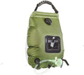 1x Solar Shower Bag 5Gallons/20L Foldable Camping Shower Portable Solar Heating Bag with Removable Hose Pull-Off Switchable Shower Head for Camping Beach Swimming Outdoor Traveling Hiking Green