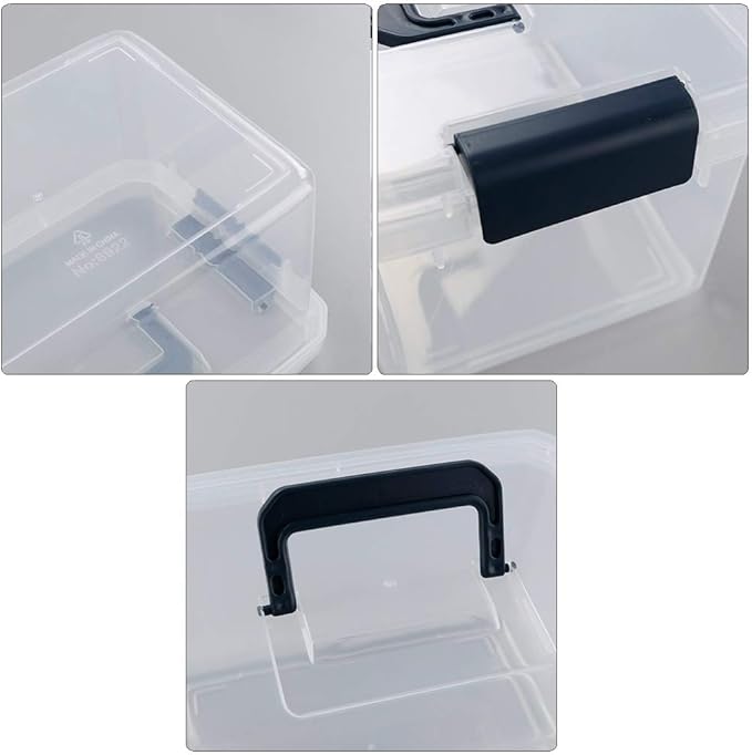 4.5 L Plastic Latch Storage Boxes with Lids 6-Pack Plastic Boxes