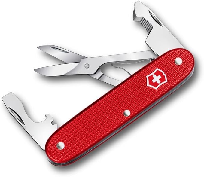 Victorinox Companion Slim Alox Pocket Tool 6 Functions with Scissors Pack Opener Screwdriver Swiss Made - Red