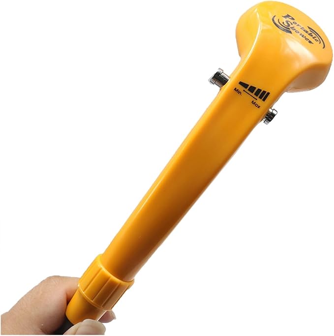 SSIMOO Portable Car Shower Washing Tool 12V - Pumps Water Camping Shower Compatible with Camping Traveling Beach Swimming Pets Bath Outdoor/Indoor(Orange)