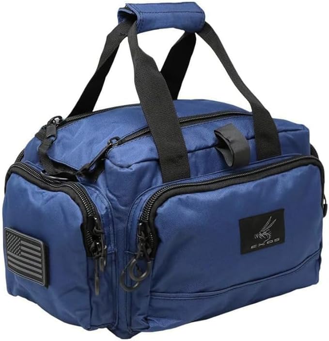 Exos Tactical Range Bag - Medium Size Range Bag for Shooting - Gun Case for Handguns Ammo Storage Tactical Backpack Molle Webbing Free Subdued USA Patch