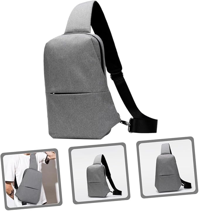 Sling Backpack Multi-purpose Shoulder Chest Bag for Hiking Travel Kayaking Light Grey
