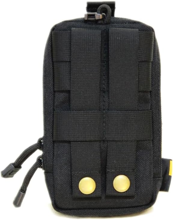 Looyoo/A148 Tactical Phone Pouch with Shoulder Strap EDC Utility Waist Pack Dual Layer Nylon Black and Khaki