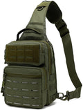 Outdoor Sports Hiking Sling Bag Shoulder Pack Camouflage Tactical Molle Chest Bag - Green