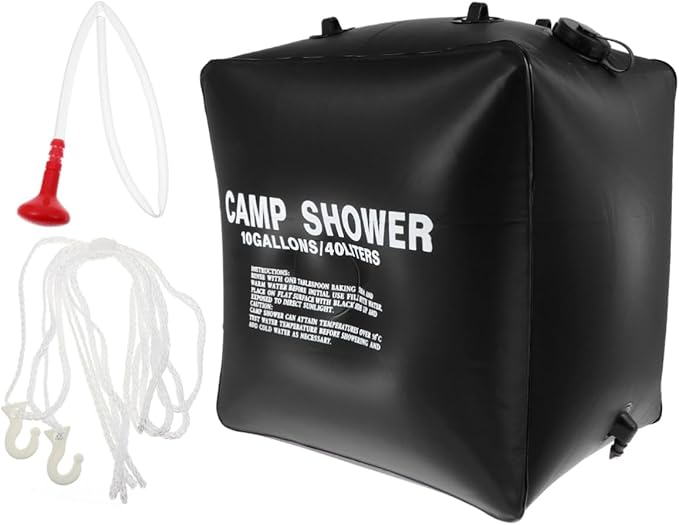 1set Camping Shower Bag Solar Heating Portable Pouch Solar Shower Bag for Outdoor Activities