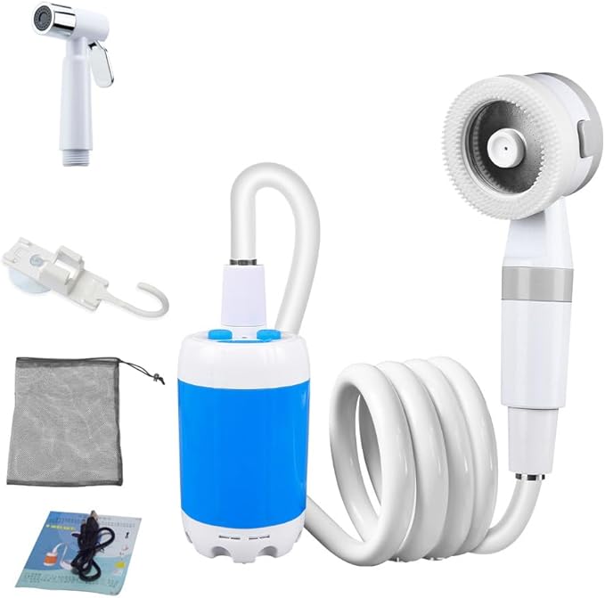 Portable Camping Shower Handheld USB Rechargeable Electric Shower