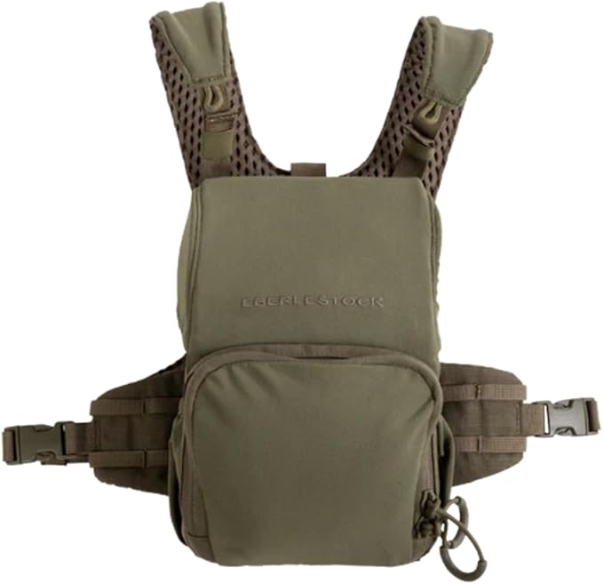 Eberlestock Bravo Modular Bino Pack – Magnetic-Free Hunting Binocular Harness with Quiet Shock Cord Closure – MOLLE Compatible – Breathable Air-Mesh Straps – Mountain Large
