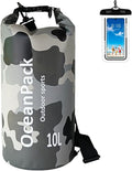 Waterproof Dry Bag With Phone CaseFloating Backpack Camping Waterproof Bag Rafting Beach Bag Dry Bags For Kayaking Boating (Grey 20L)