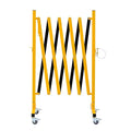 GYMTIME Easily Assembled Expandable Metal Barricade 8 Feet Portable Safety Barrier with Casters Flexible Fence Mobile Barrier Gate Adjustable Traffic Fence