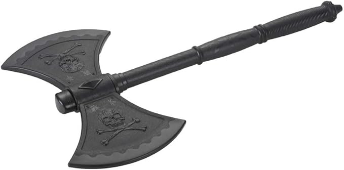Martial Arts Black Polypropylene Plastic Full Contact Double Axe (Cosplay Movie Stunt Props)