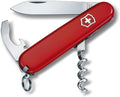 Victorinox Waiter Swiss Army Knife 9 Function Swiss Made Pocket Knife with Large Blade Corkscrew and Bottle Opener - Red