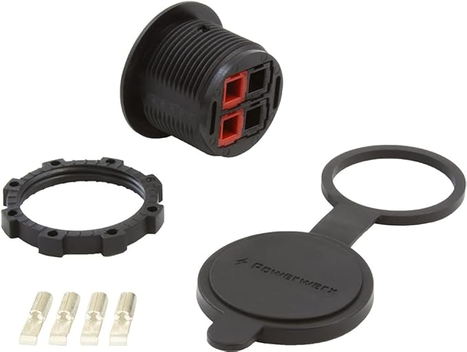 Powerwerx PanelPole2 Panel Mount Housing for Two Anderson Powerpole Connectors with a Weather Tight Cover