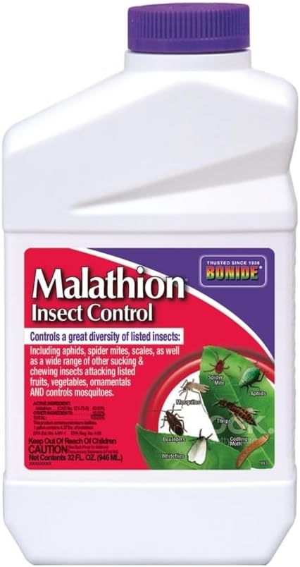 Bonide Malathion Insect Control 32 oz Ready-to-Mix Concentrate Bug &amp Spider Mite Killer for Outdoor Garden Use