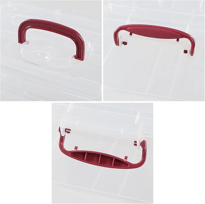 2 Packs 8 Liters Clear Storage Boxes Plastic Latching Container Tote with Lids