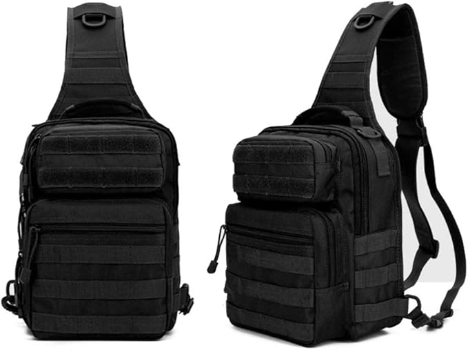 Sunnystacticalgear Outdoor Sports Hiking Sling Bag Shoulder Pack Camouflage Tactical Molle Chest Bag - Green