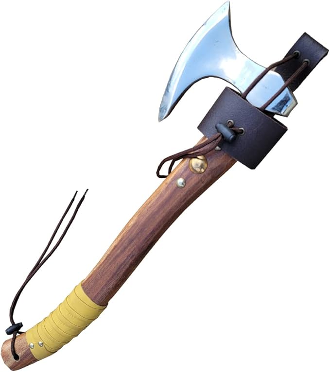 Stainless Steel Bearded Viking Axe Solid Hardwood Haft Hatchet Camping Tool