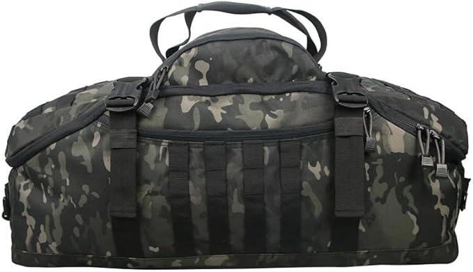 Faircost35L Tactical Travel Backpack Military MOLLE Duffel Bag Army Outdoor Waterproof Sports Luggage Hiking Gym Bag (BLACK CAMO)