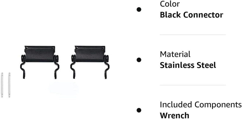 Stainless Tool Bracelet for Men Compatible for LEATHERMAN TREAD and Watch Band 29 in 1 Survival Hiking Camping Travel Friendly Multitools Wearable Bracelet 20mm connector（Black）