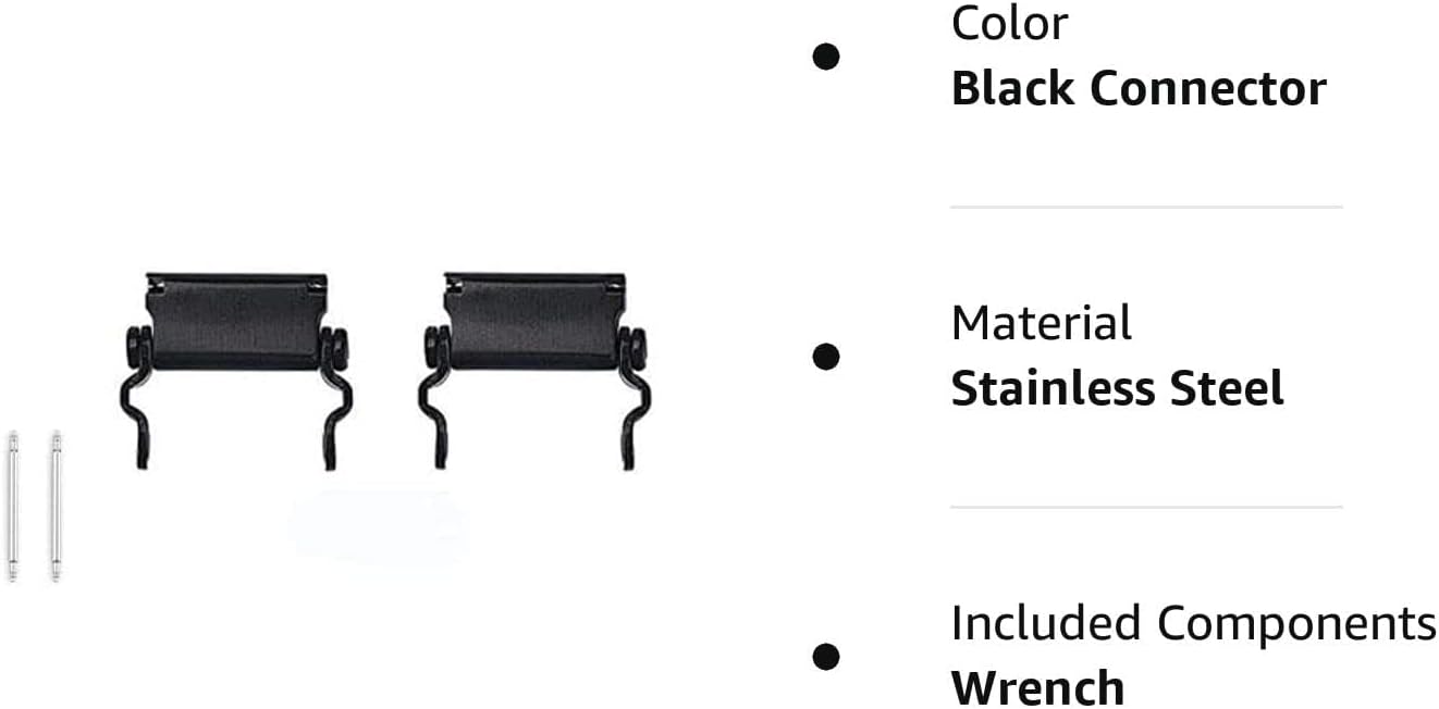 Stainless Tool Bracelet for Men Compatible for LEATHERMAN TREAD and Watch Band 29 in 1 Survival Hiking Camping Travel Friendly Multitools Wearable Bracelet 20mm connector（Black）