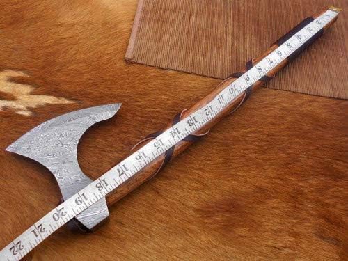 Axe Damascus Steel 23 Natural Wood Handle Axe/Hand Forged Woodsman Axe
