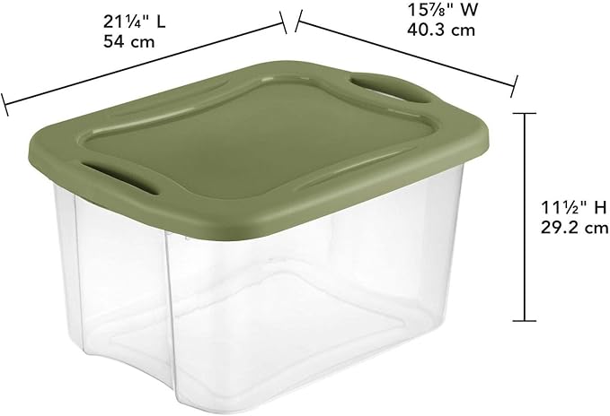 (2 pack) 40 Quart EZ Carry Plastic Storage Bin Full-Grip Handles Green