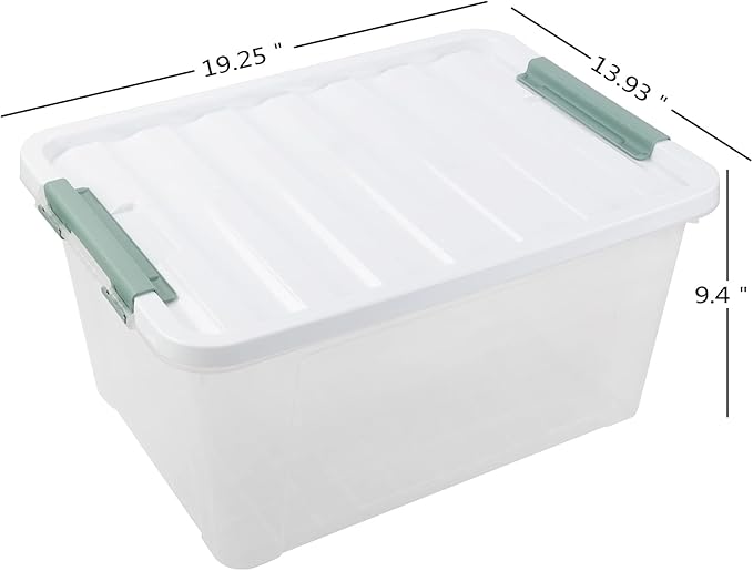 36 Quart Large Plastic Storage Box Clear Plastic Storage Totes 4 Packs