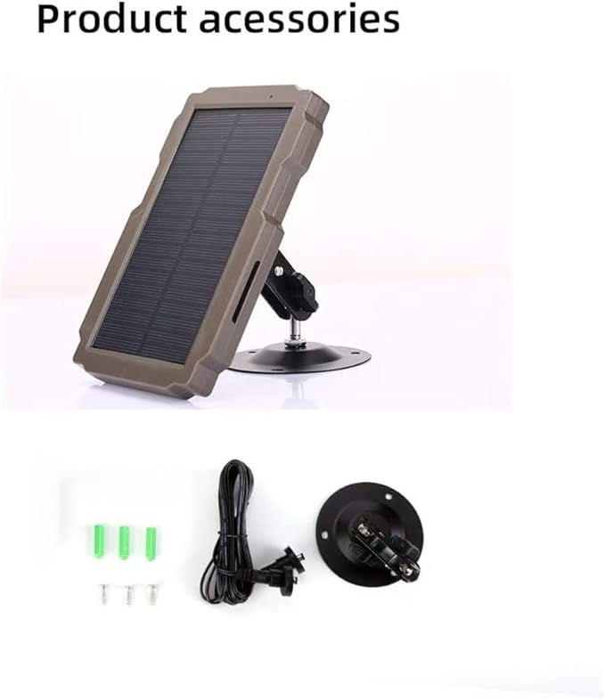 Lixada Trail Camera Solar Panel Kit 3000mAh 6V-12V Rechargeable with 360° Rotable Holder and 9.8ft Cable Solar Charger for Hunting Camera