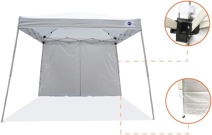 Impact Canopy 283010001 Slant Leg Canopy White-One Sidewall