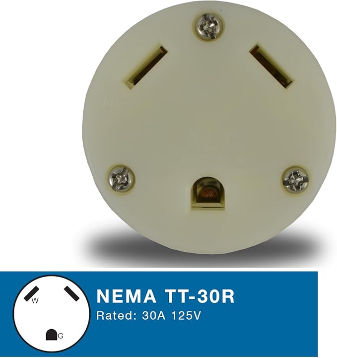 Conntek 14104 20-Amp NEMA 5-20P RV Generator Adapter Plug to RV 30-Amp Female Adapter