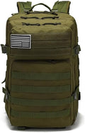 Men and Women 45L Outdoor Camouflage Backpack Capacity Hiking and Camping Bag Multi-functional Storage 3D Backpacks (Green 45L)