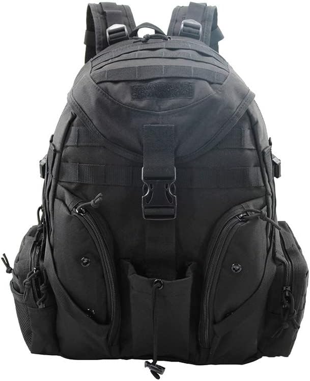 Outdoor Sports Pack Hiking Bag Tactical Rucksack Camo Knapsack Combat Camouflage Tactical Molle Backpack - Black