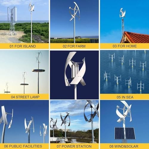 20000W Vertical Axis Wind Turbine Kit for Home - Powerful Grid-Tied Generator with Inverter &amp Controller Efficient Renewable Energy for Sustainable 24V Power Generation