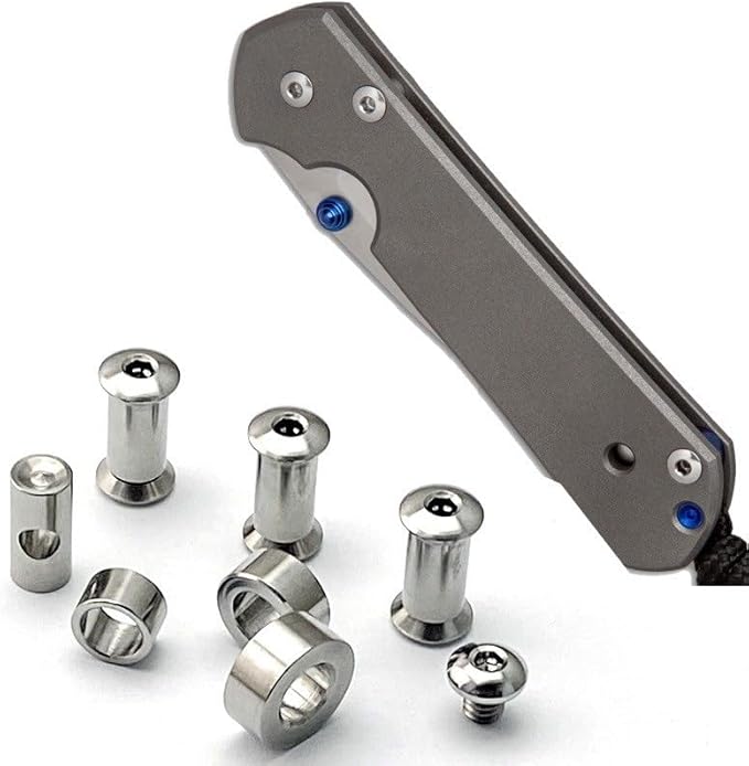 1SET Custom Titanium Screw Fits for Chris Reeve Large Sebenza 21(Gray)