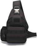 Sunnystacticalgear Outdoor Sports Hiking Sling Bag Shoulder Pack Camouflage Tactical Molle Chest Bag - Black