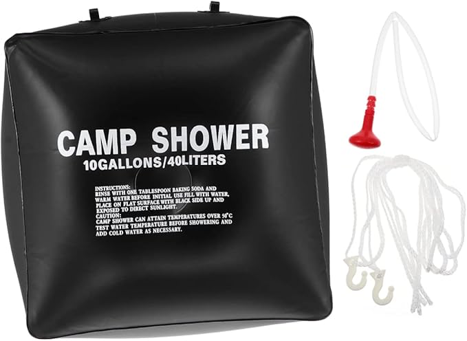 Abaodam Solar Shower Bag for Camping Durable Outdoor Shower Pouch with Hanging Rope for Hiking Fishing and Travelling Eco-Friendly Solar Heating Bag