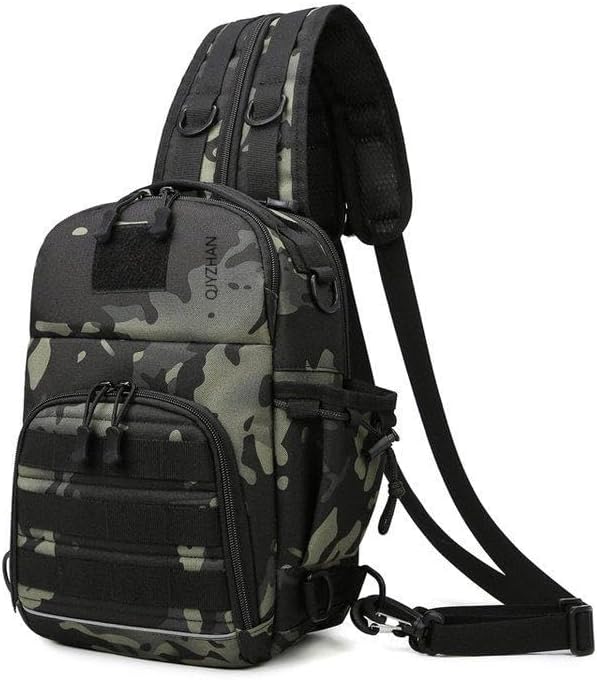 Sports Crossbody Bag Iarge Capacity Single Shoulder Dual Shoulder Tactical Backpack USB Port Design