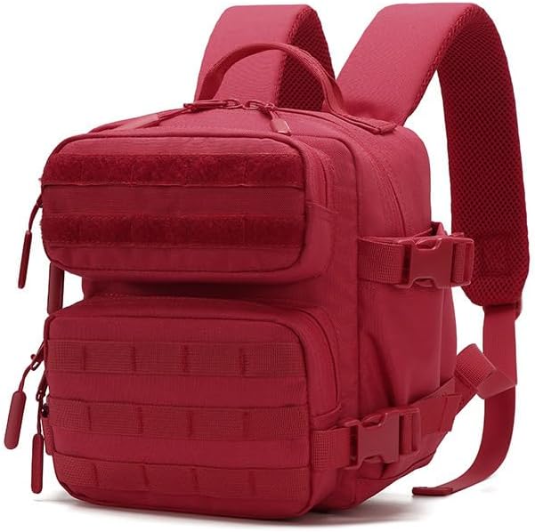 Outdoor Sports Pack Hiking Bag Tactical Rucksack Camo Knapsack Combat Camouflage Tactical 9L Molle Backpack - Red