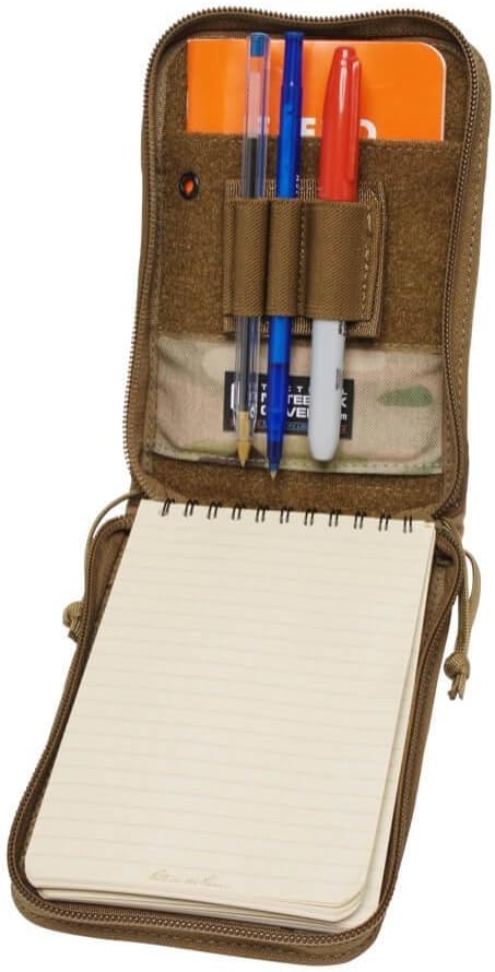 Tactical 4x6 Notepad Cover System Zippered with 4 Pleated Pen/Marker Slots | Fits Notepad 4x6 in Size