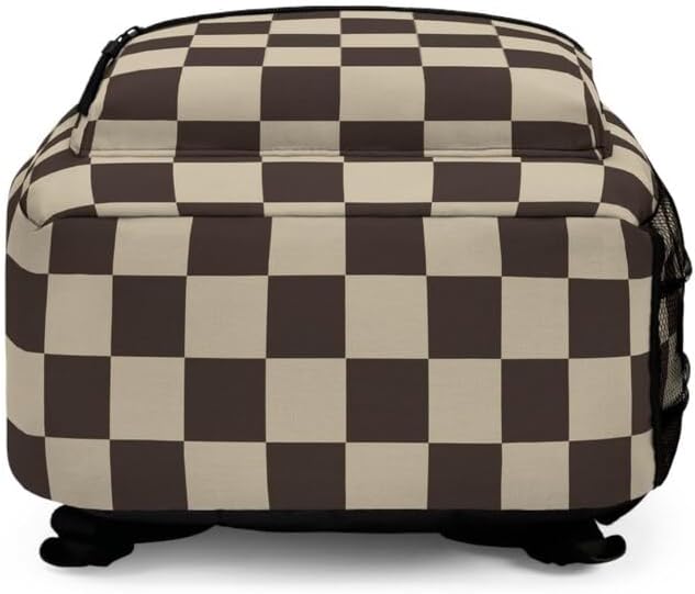 Plaid Bow Backpack/Plaid Bookbag/Cream Plaid Travel Bag/Back to School Bag