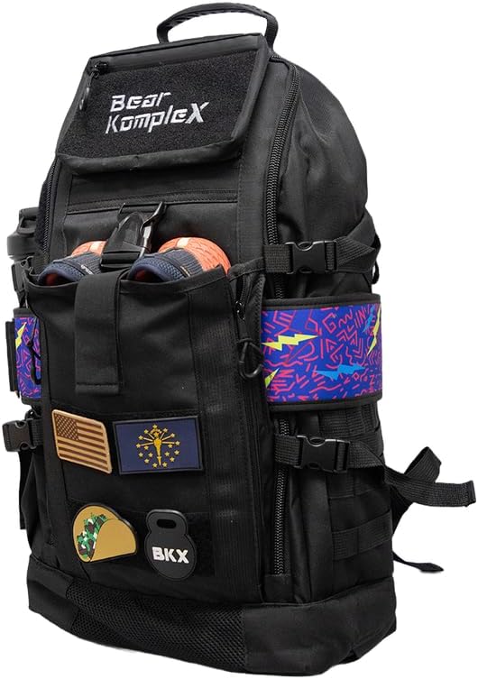 Bear KompleX Competition Tactical Backpack - Military Backpack Storage Organization Multiple Compartments Compression Straps MOLLE Webbing 1000 Denier Nylon Water Repellent Coating - 50L Black