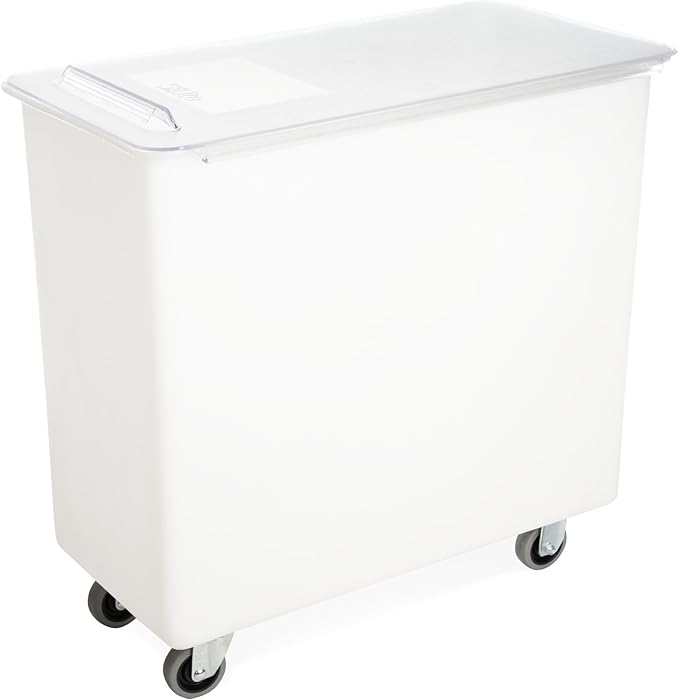Carlisle FoodService Products BIN3602 Portable Ingredient / Food-Storage Bin with Sliding Lid 36 Gallon White