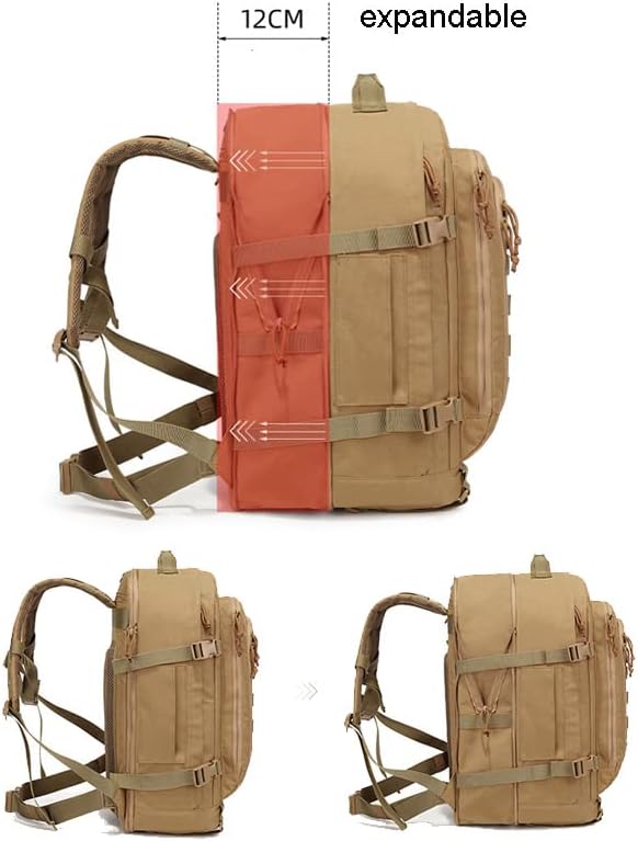 Outdoor Sports Pack Hiking Bag Rucksack Knapsack Combat Camouflage Tactical Backpack - Tan
