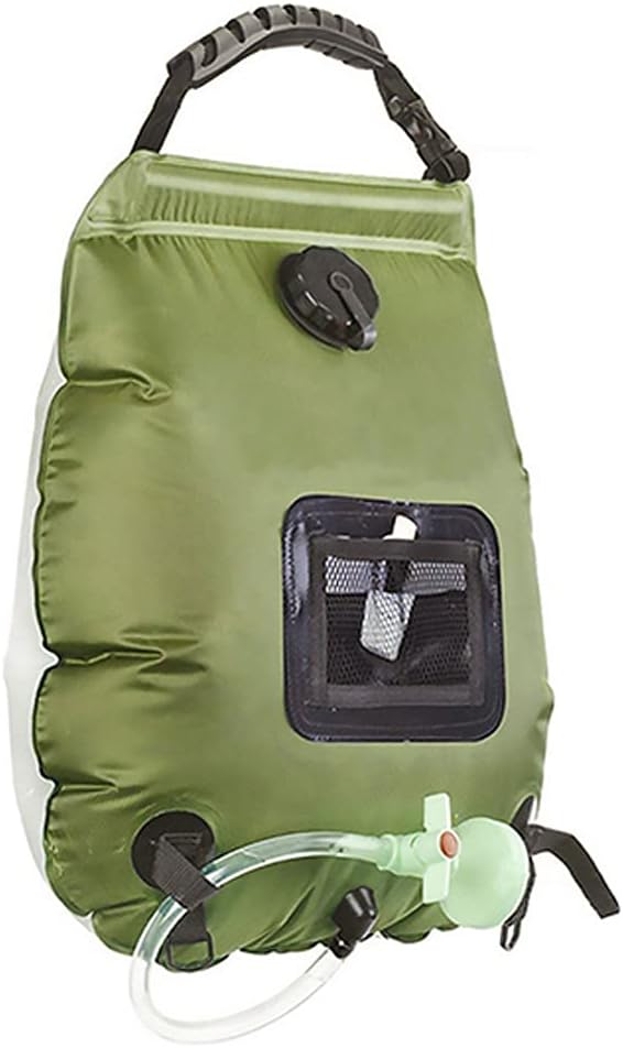 Portable Camping Solar Shower Bag Foldable Outdoor Solar Heating Bag with On-Off Switch Shower Head Travel Hiking Shower Water Bag 5 gallons/20L