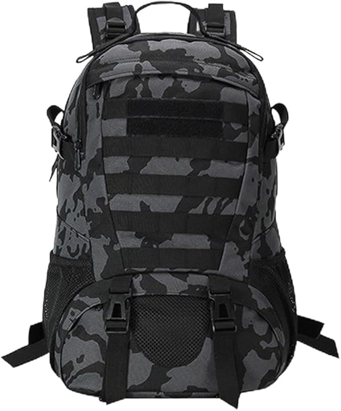 Military Tactical Backpack for Men Hiking Day Pack Molle Military Rucksack Waterproof EDC Bag (Black CP)